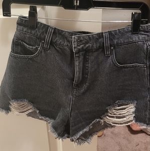 Alice & olivia acid wash denim short